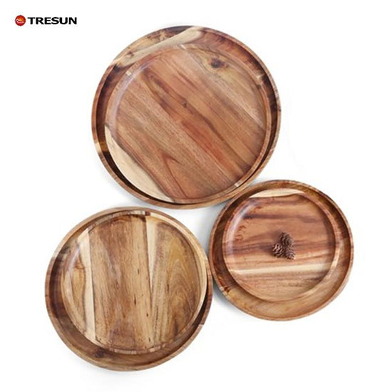 Acacia wood round tray tea tray dessert tray