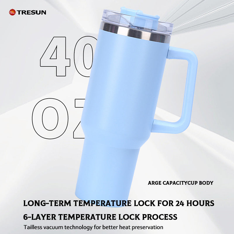 40oz Car cup with handle Insulated cold Bullion cup thermos cup