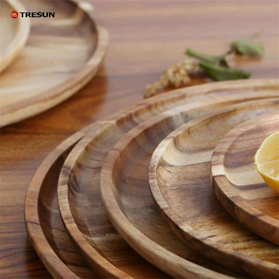 Acacia wood round tray tea tray dessert tray