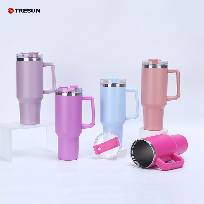 40oz Car cup with handle Insulated cold Bullion cup thermos cup