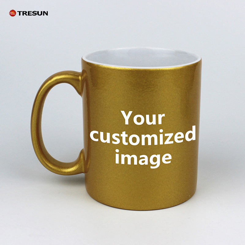 Custom picture text logo gift pearl color mug