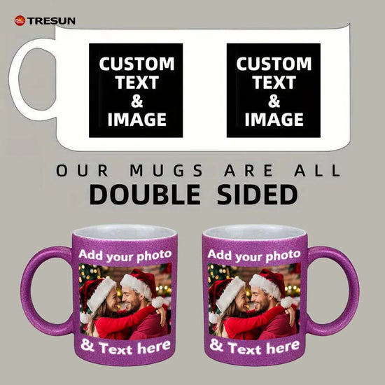 Custom picture text logo gift flash mug