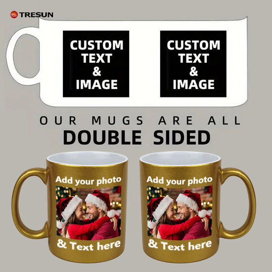 Custom picture text logo gift pearl color mug