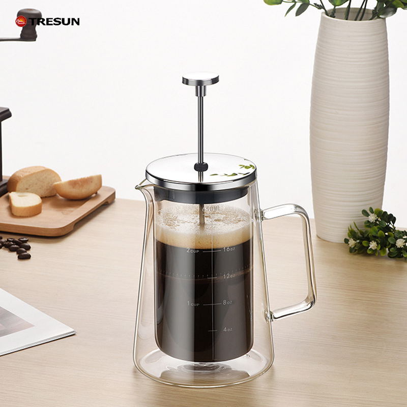 High borosilicate Pyrex double layer coffee press