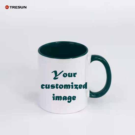 Custom photo text logo gift double color cup