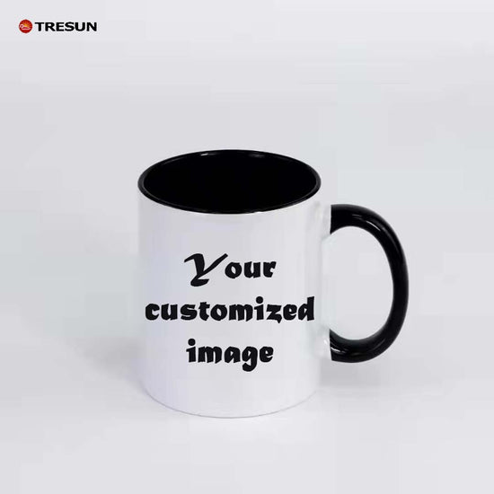 Custom photo text logo gift double color cup