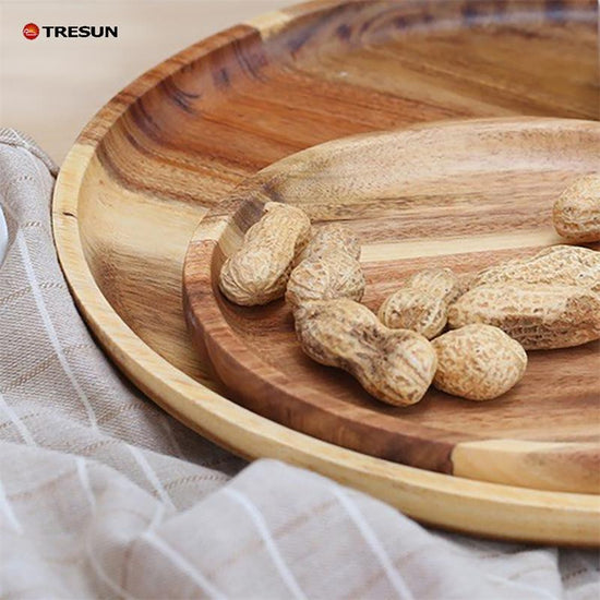 Acacia wood round tray tea tray dessert tray