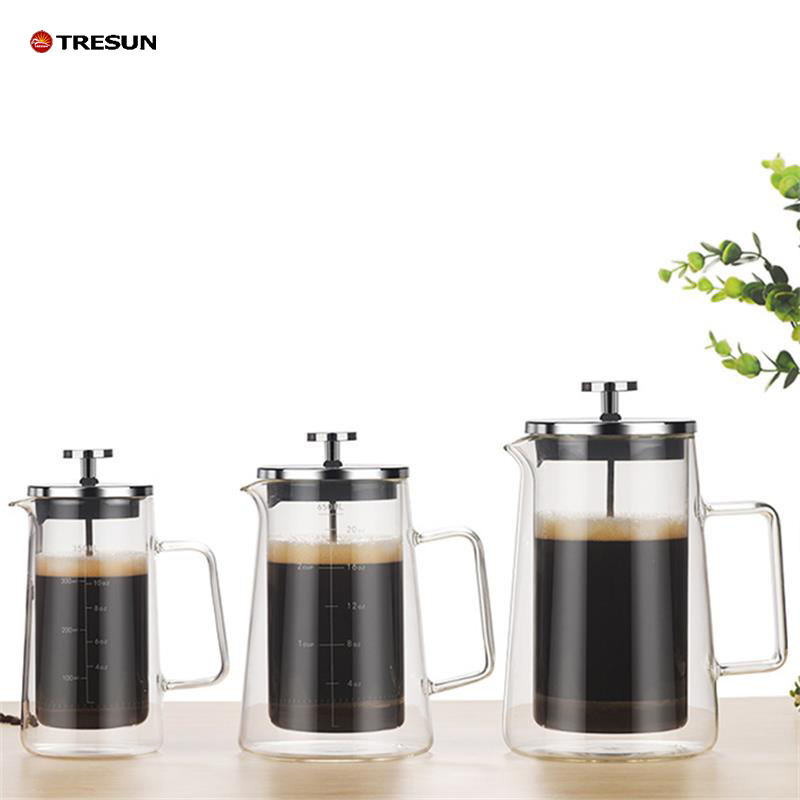 High borosilicate Pyrex double layer coffee press