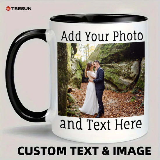 Custom photo text logo gift double color cup