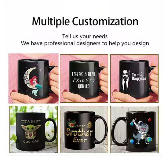 Custom photo text logo gift 11oz White cup Black cup