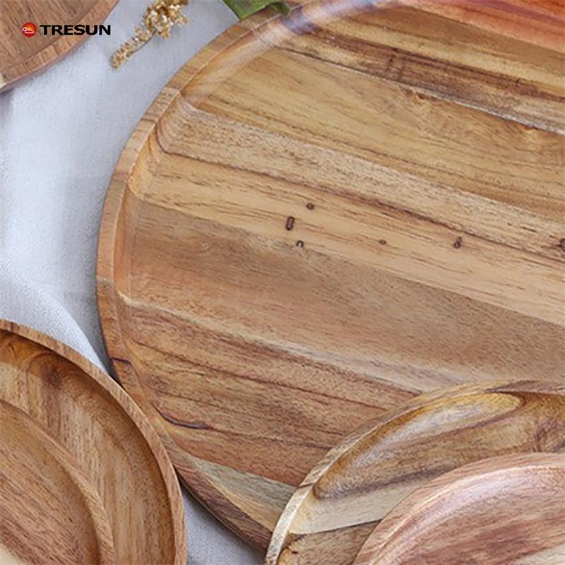 Acacia wood round tray tea tray dessert tray