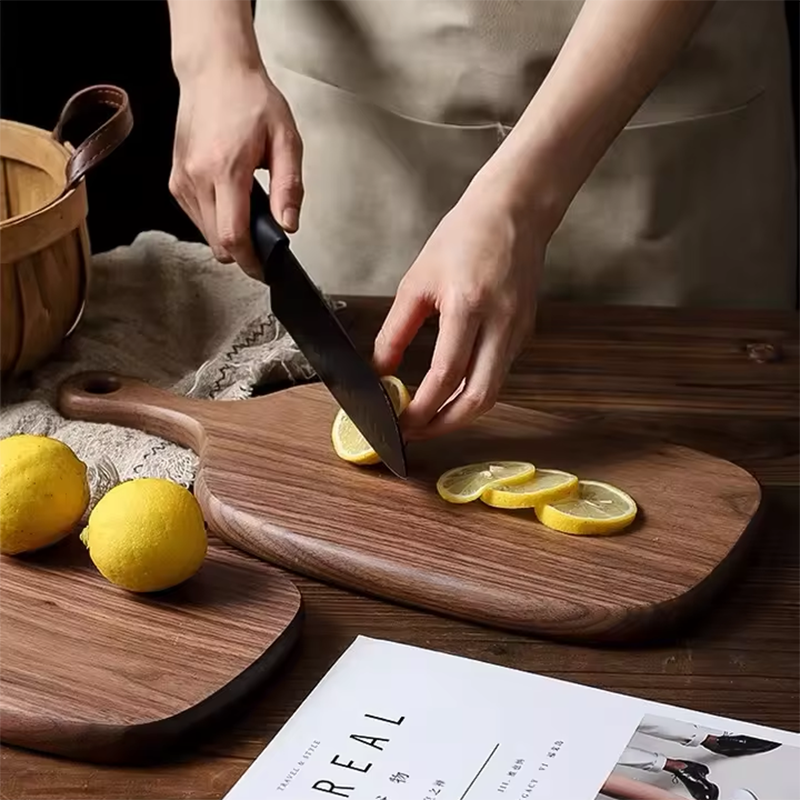 Black walnut cutting board with handle