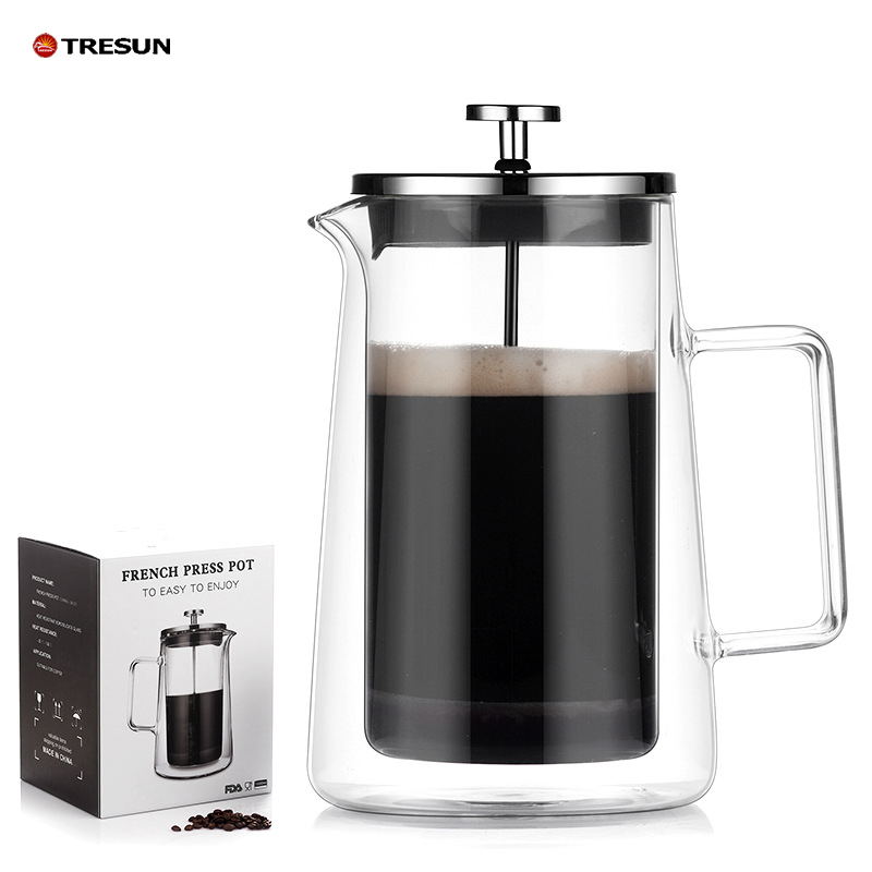 High borosilicate Pyrex double layer coffee press