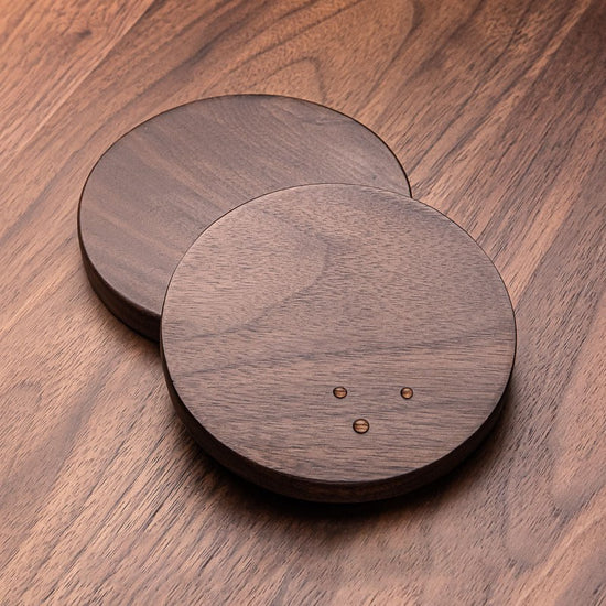 Black walnut non-slip insulated coaster