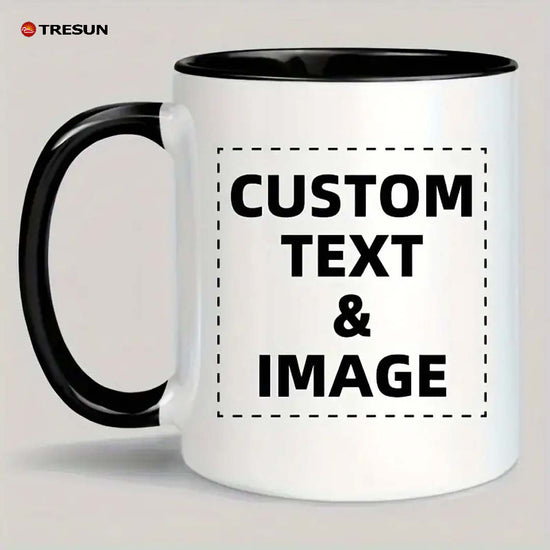 Custom photo text logo gift double color cup