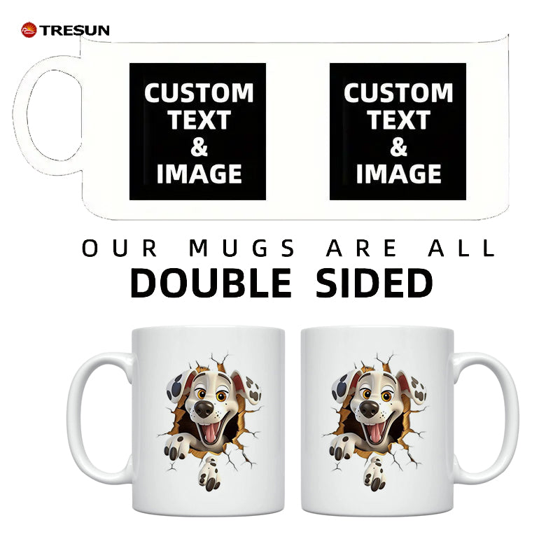 Custom photo text logo gift 11oz White cup Black cup