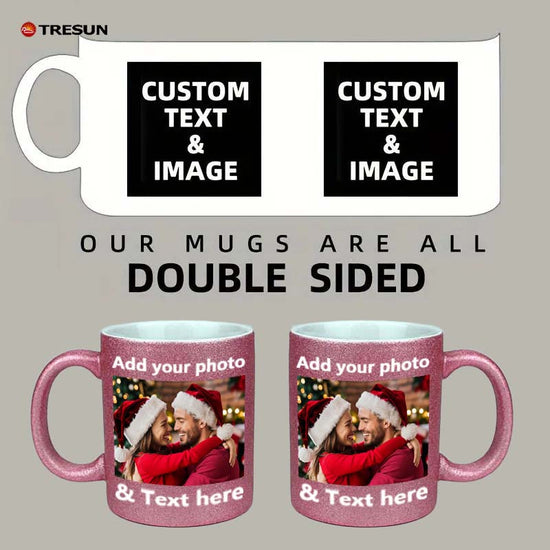 Custom picture text logo gift flash mug