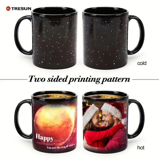 Custom photo gift Starry Sky Color-changing C-shaped handle cup