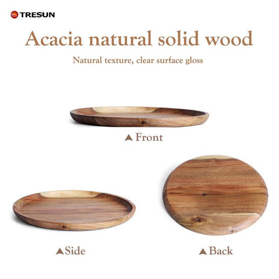 Acacia wood round tray tea tray dessert tray