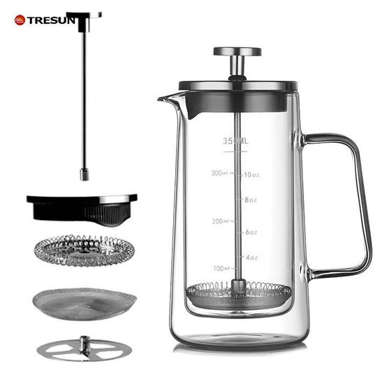 High borosilicate Pyrex double layer coffee press