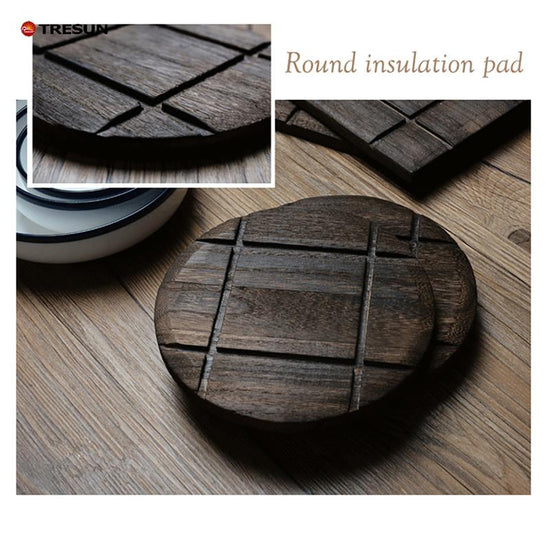 Hot-proof absorbent teapot mat paulownia insulated pot mat