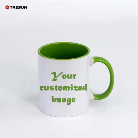 Custom photo text logo gift double color cup